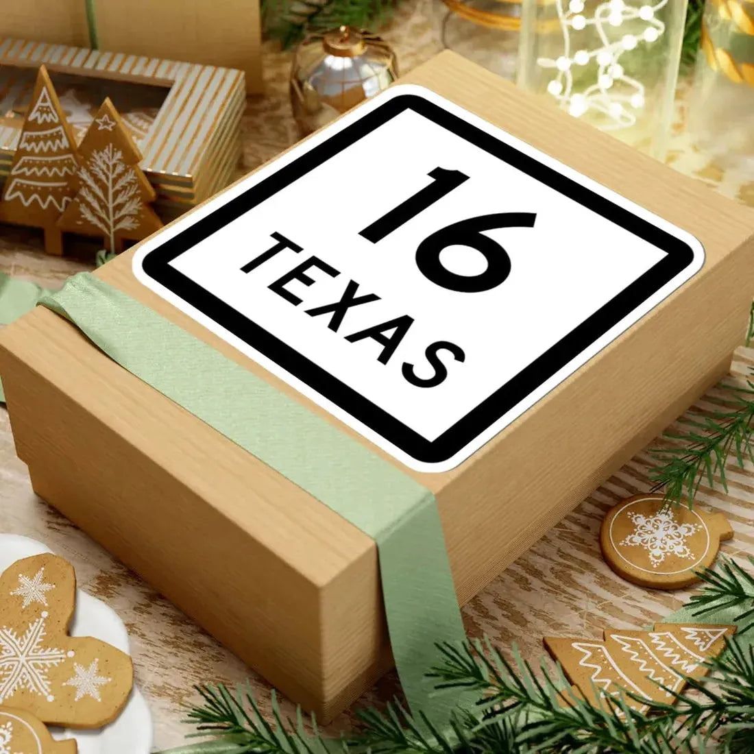 Texas 16 (Texas) (Road Sign) STICKER Vinyl Kiss-Cut Decal - The Sticker Space