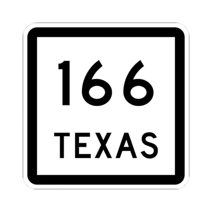 Texas 166 (Texas) (Road Sign) STICKER Vinyl Kiss-Cut Decal 3 Inch White - The Sticker Space