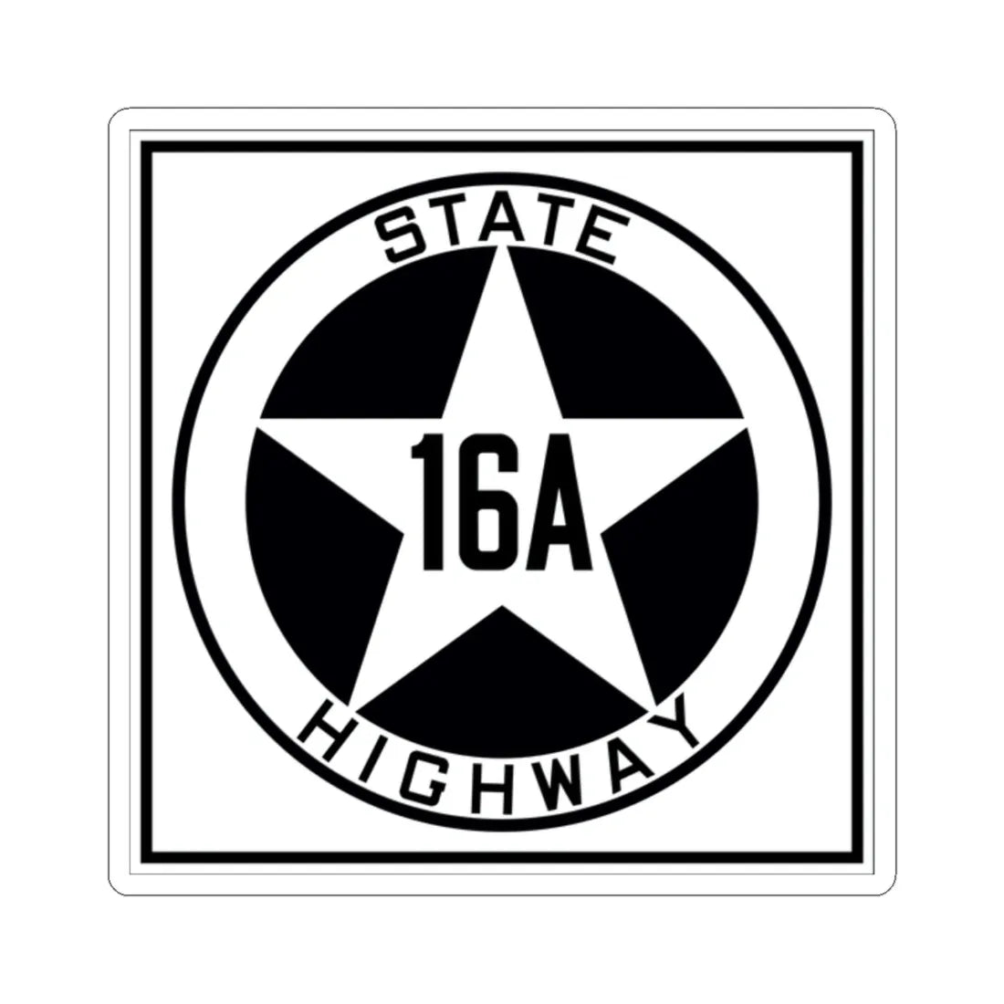 Texas 16A 1917 (Texas) (Road Sign) STICKER Vinyl Kiss-Cut Decal 2 Inch White - The Sticker Space
