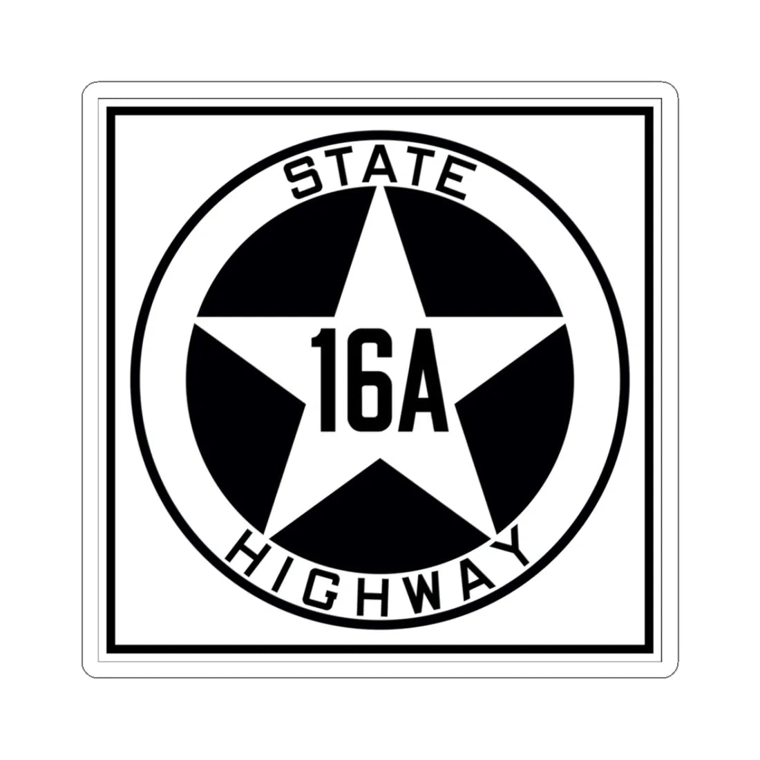 Texas 16A 1917 (Texas) (Road Sign) STICKER Vinyl Kiss-Cut Decal 3 Inch White - The Sticker Space