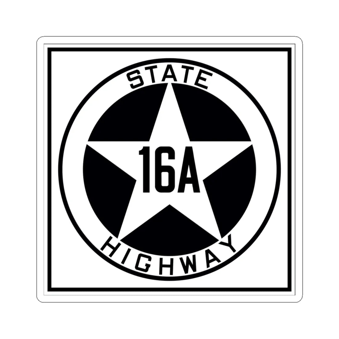 Texas 16A 1917 (Texas) (Road Sign) STICKER Vinyl Kiss-Cut Decal 4 Inch White - The Sticker Space