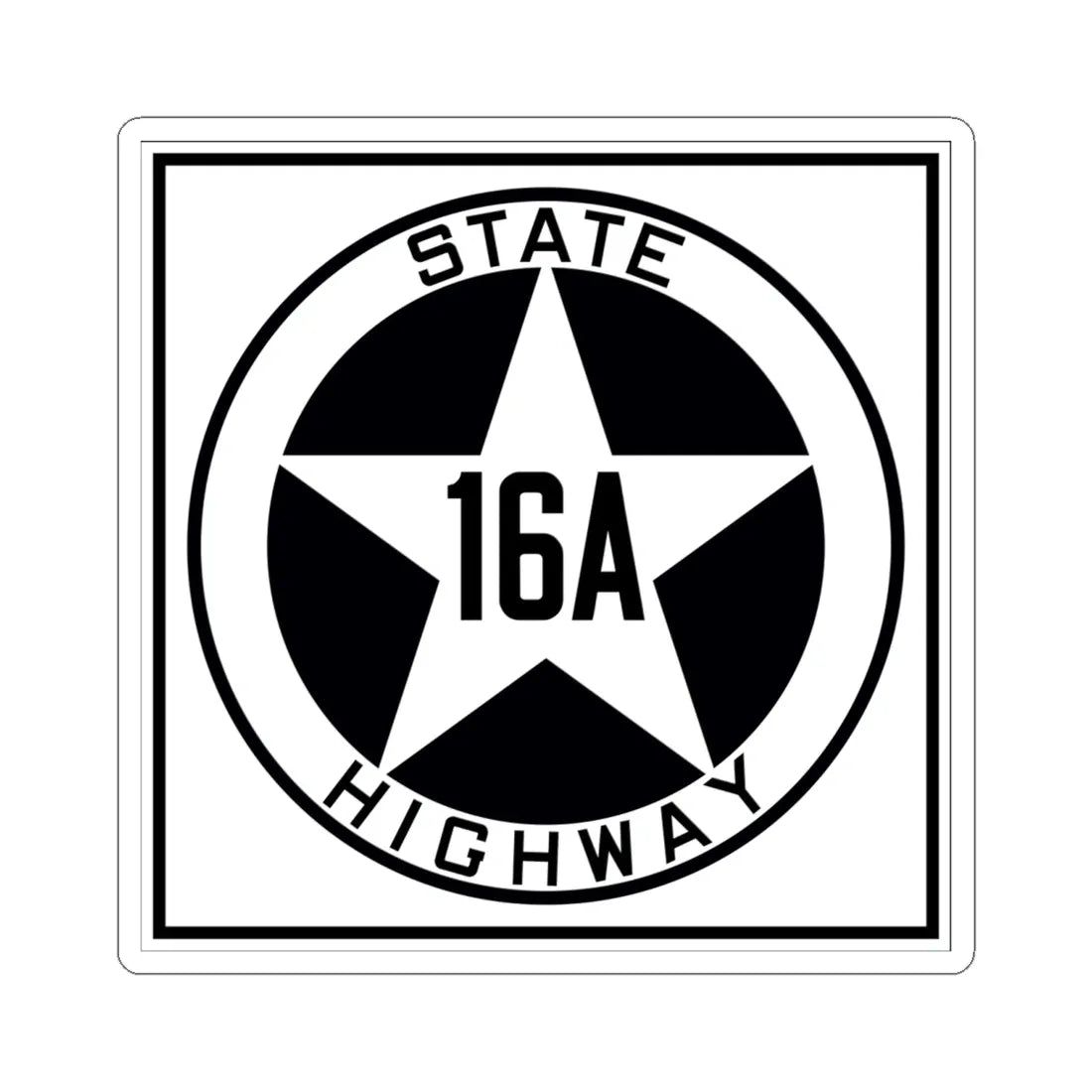 Texas 16A 1917 (Texas) (Road Sign) STICKER Vinyl Kiss-Cut Decal 6 Inch White - The Sticker Space