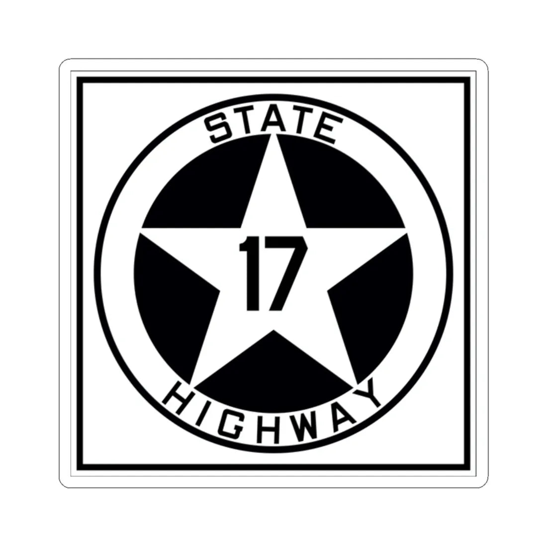 Texas 17 1917 (Texas) (Road Sign) STICKER Vinyl Kiss-Cut Decal 2 Inch White - The Sticker Space