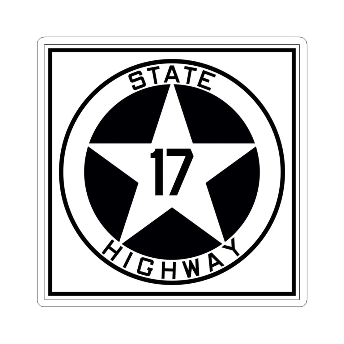 Texas 17 1917 (Texas) (Road Sign) STICKER Vinyl Kiss-Cut Decal 3 Inch White - The Sticker Space