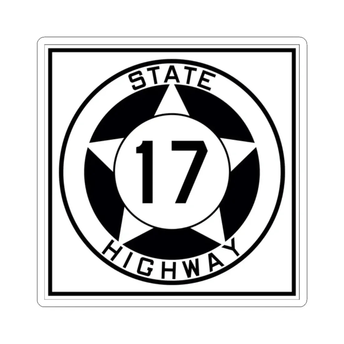 Texas 17 1935 (Texas) (Road Sign) STICKER Vinyl Kiss-Cut Decal 2 Inch White - The Sticker Space