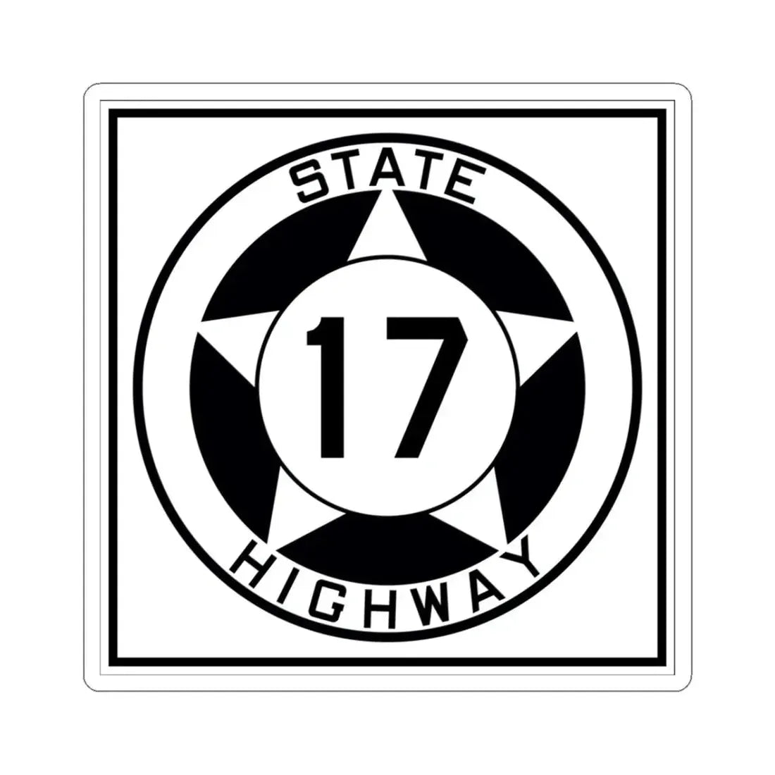 Texas 17 1935 (Texas) (Road Sign) STICKER Vinyl Kiss-Cut Decal 3 Inch White - The Sticker Space