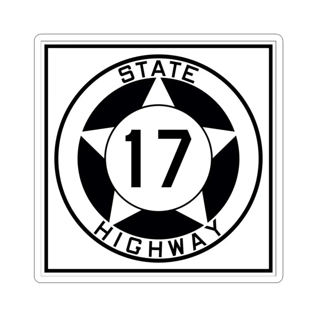 Texas 17 1935 (Texas) (Road Sign) STICKER Vinyl Kiss-Cut Decal 4 Inch White - The Sticker Space