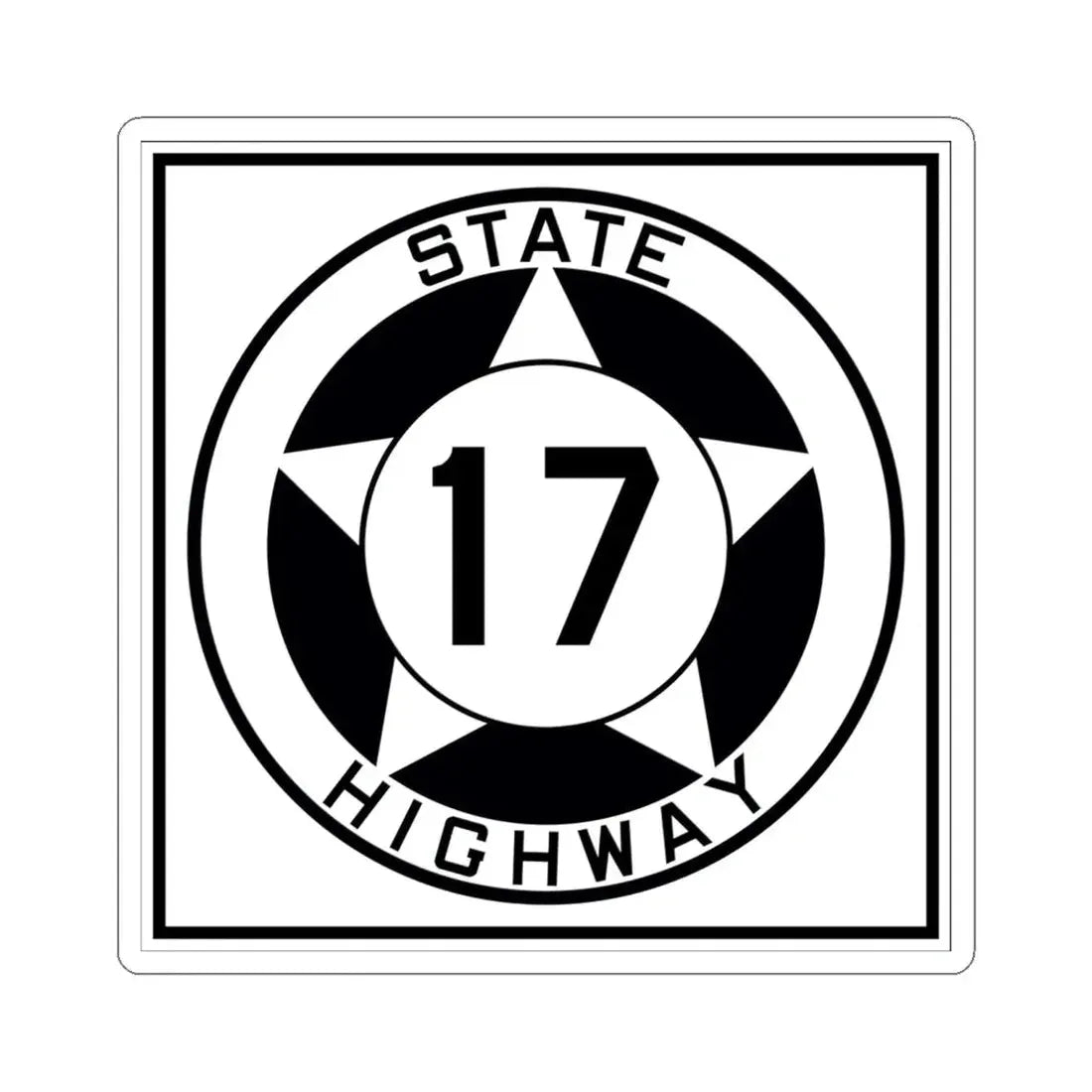 Texas 17 1935 (Texas) (Road Sign) STICKER Vinyl Kiss-Cut Decal 6 Inch White - The Sticker Space