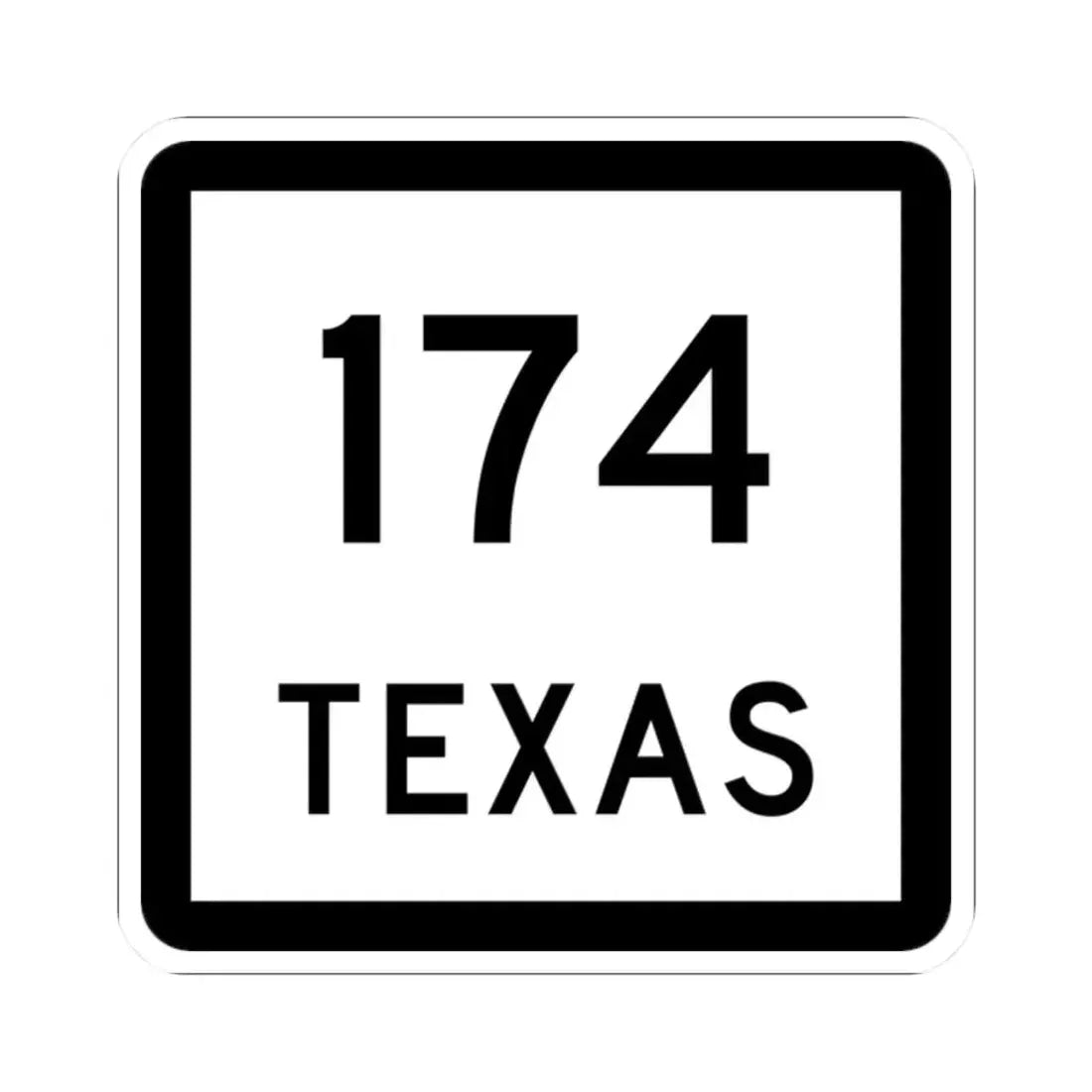 Texas 174 (Texas) (Road Sign) STICKER Vinyl Kiss-Cut Decal 2 Inch White - The Sticker Space