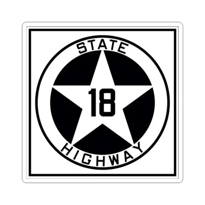 Texas 18 1917 (Texas) (Road Sign) STICKER Vinyl Kiss-Cut Decal 2 Inch White - The Sticker Space