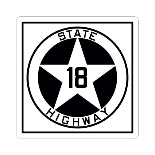 Texas 18 1917 (Texas) (Road Sign) STICKER Vinyl Kiss-Cut Decal 2 Inch White - The Sticker Space