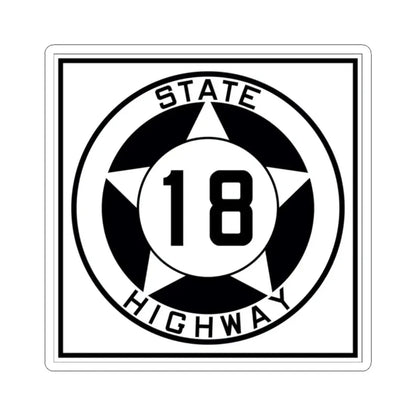 Texas 18 1935 (Texas) (Road Sign) STICKER Vinyl Kiss-Cut Decal 2 Inch White - The Sticker Space