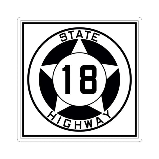 Texas 18 1935 (Texas) (Road Sign) STICKER Vinyl Kiss-Cut Decal 2 Inch White - The Sticker Space