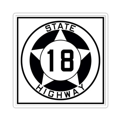 Texas 18 1935 (Texas) (Road Sign) STICKER Vinyl Kiss-Cut Decal 4 Inch White - The Sticker Space