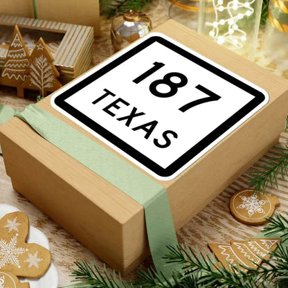 Texas 187 (Texas) (Road Sign) STICKER Vinyl Kiss-Cut Decal - The Sticker Space