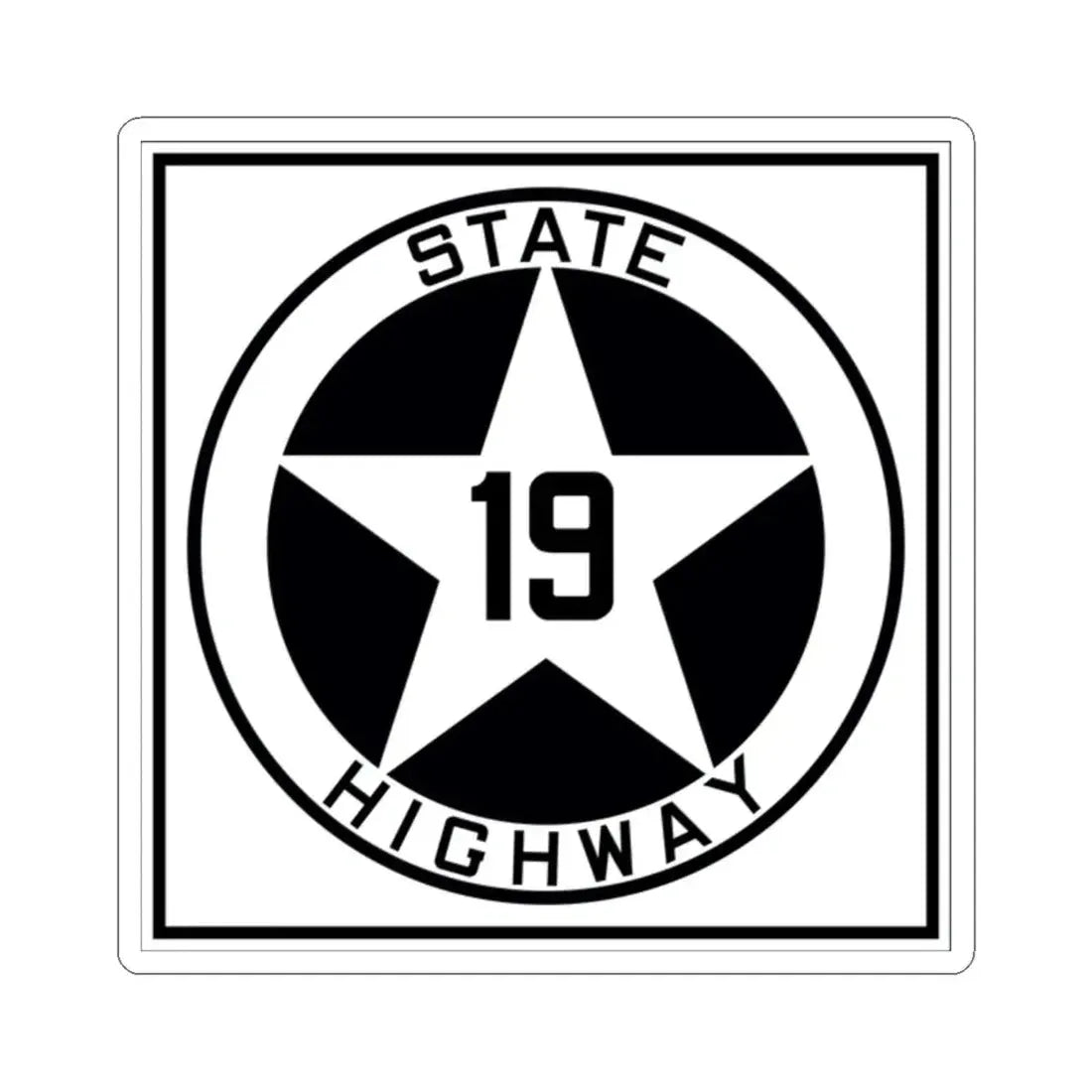 Texas 19 1917 (Texas) (Road Sign) STICKER Vinyl Kiss-Cut Decal 2 Inch White - The Sticker Space