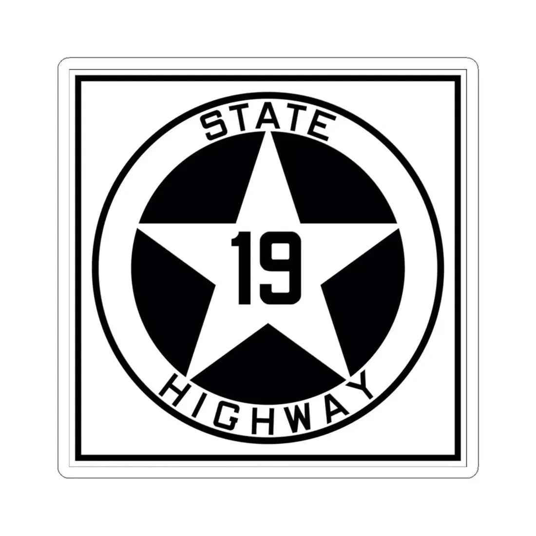 Texas 19 1917 (Texas) (Road Sign) STICKER Vinyl Kiss-Cut Decal 4 Inch White - The Sticker Space
