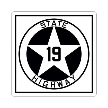 Texas 19 1917 (Texas) (Road Sign) STICKER Vinyl Kiss-Cut Decal 6 Inch White - The Sticker Space