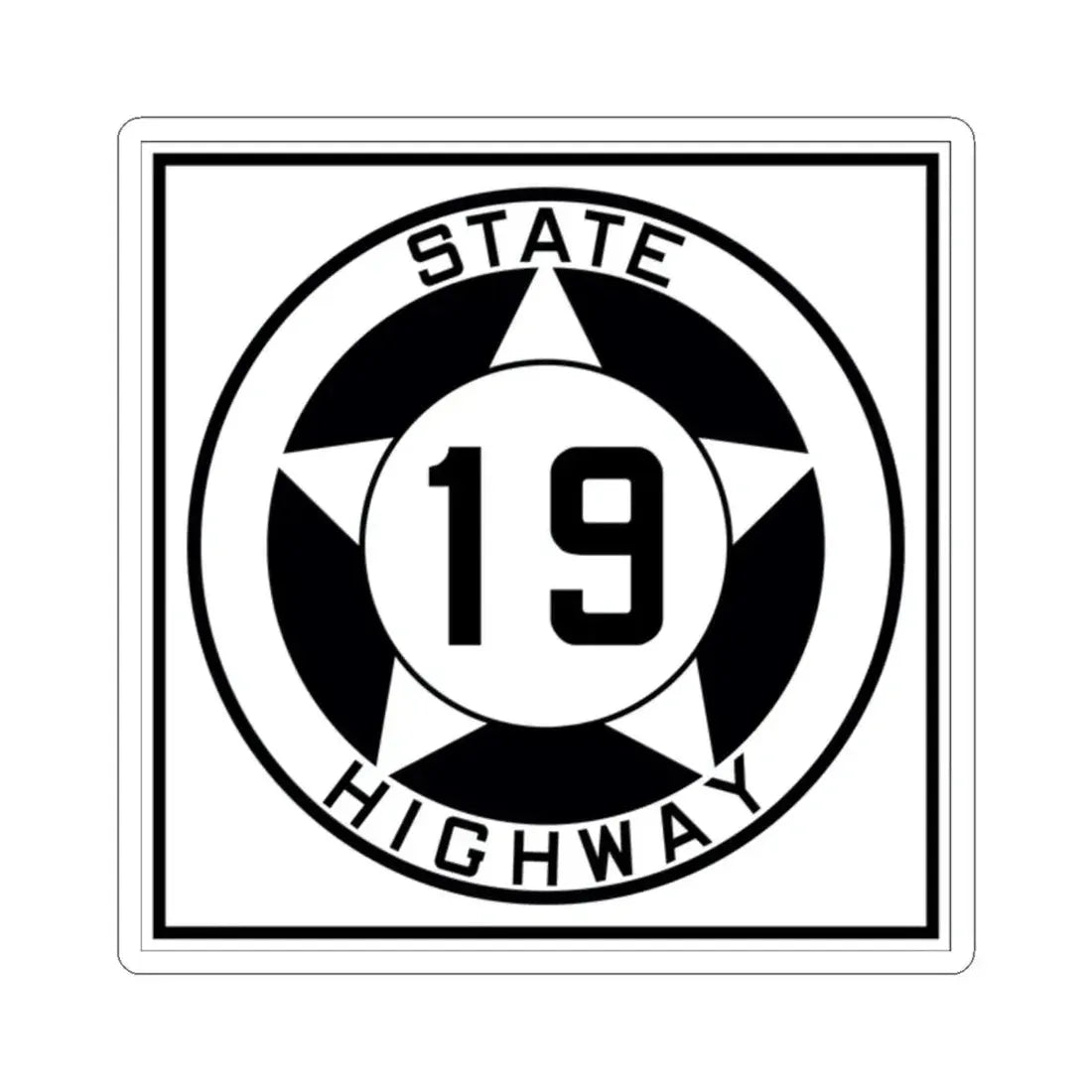Texas 19 1935 (Texas) (Road Sign) STICKER Vinyl Kiss-Cut Decal 2 Inch White - The Sticker Space