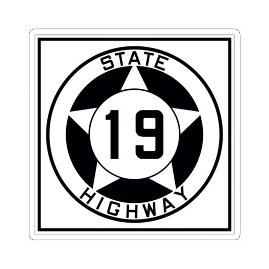 Texas 19 1935 (Texas) (Road Sign) STICKER Vinyl Kiss-Cut Decal 2 Inch White - The Sticker Space