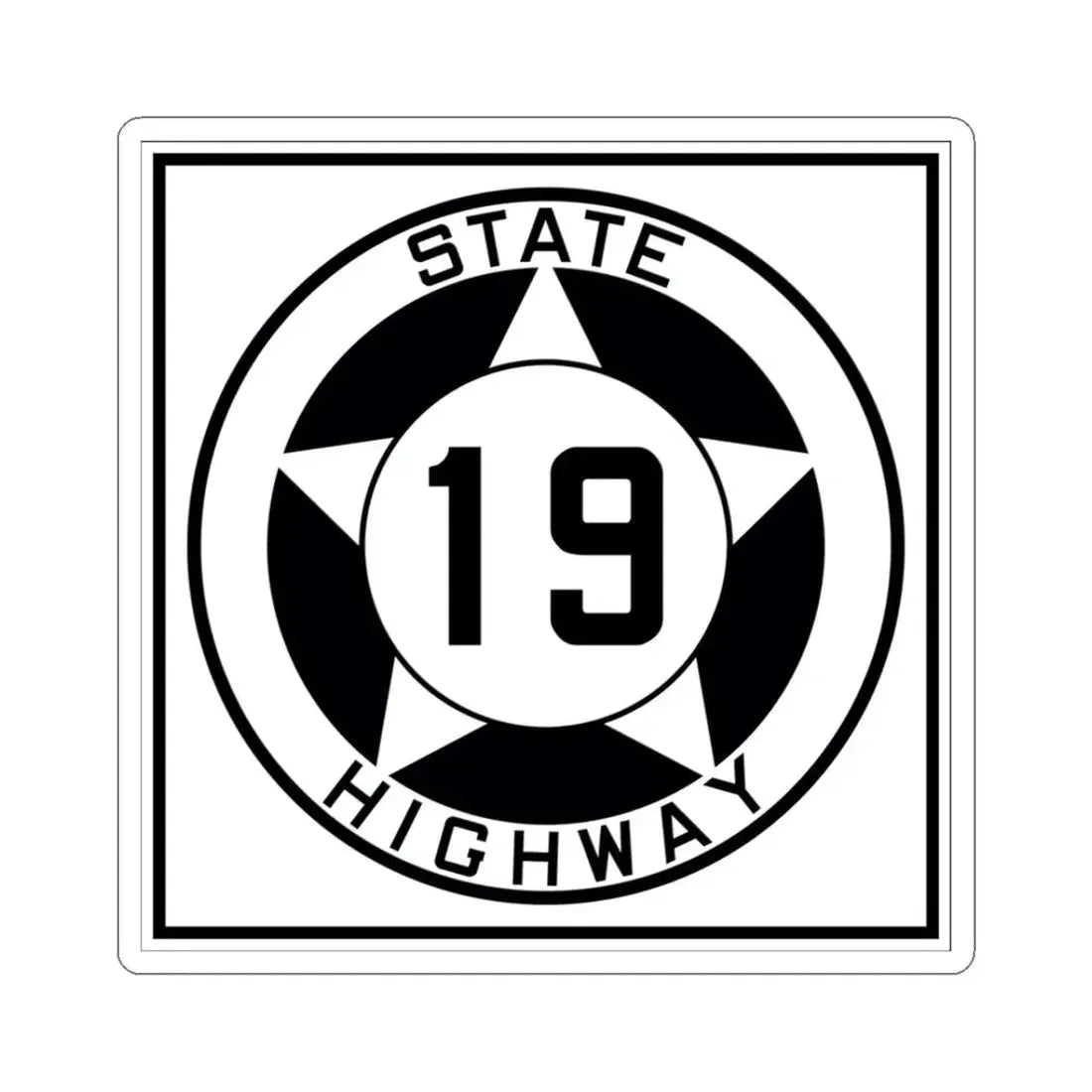 Texas 19 1935 (Texas) (Road Sign) STICKER Vinyl Kiss-Cut Decal 3 Inch White - The Sticker Space