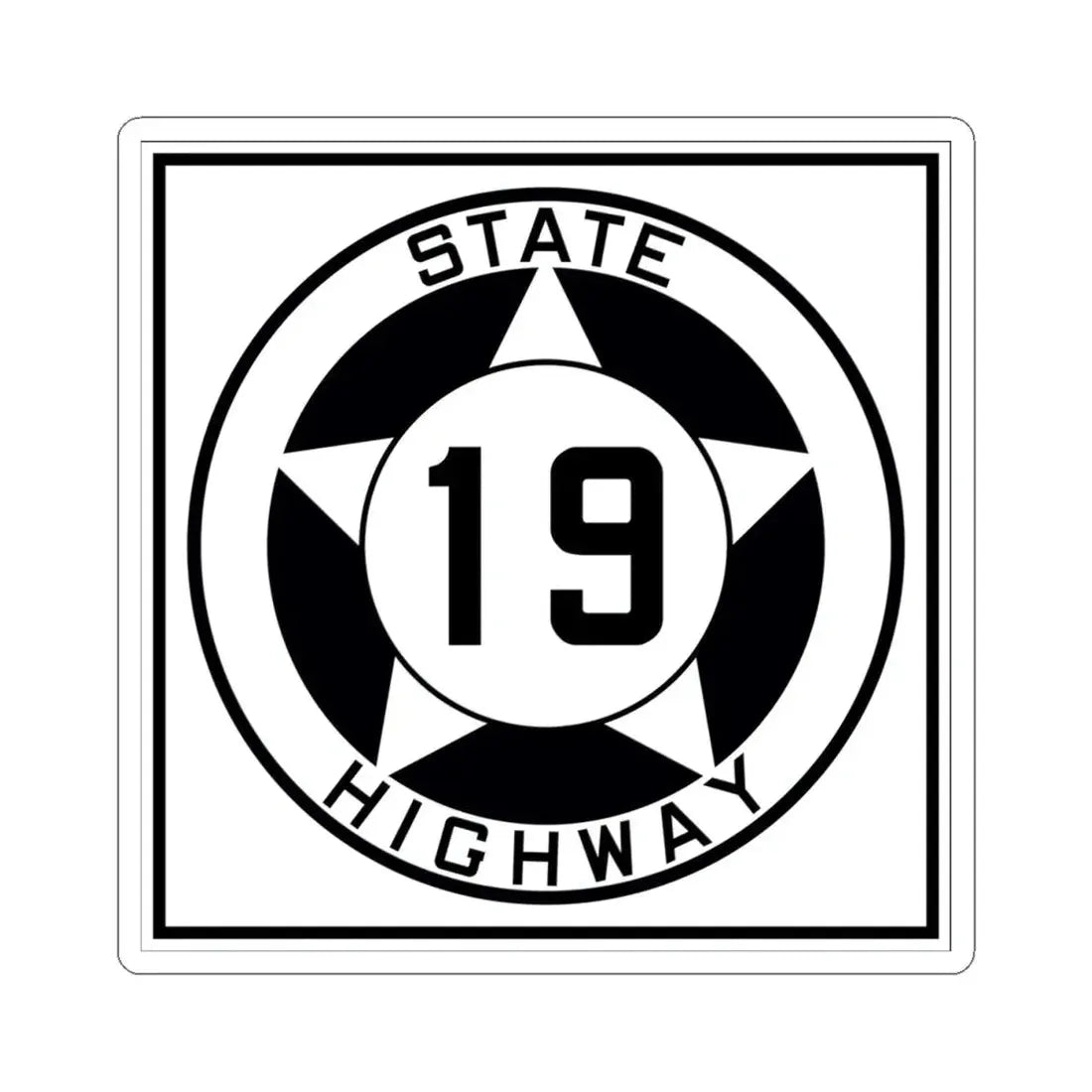 Texas 19 1935 (Texas) (Road Sign) STICKER Vinyl Kiss-Cut Decal 4 Inch White - The Sticker Space