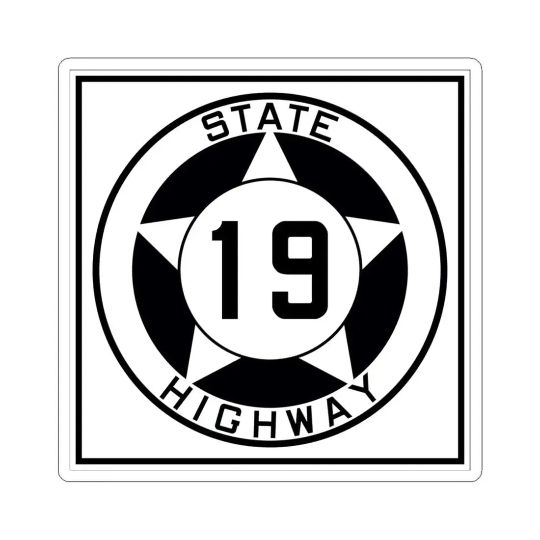 Texas 19 1935 (Texas) (Road Sign) STICKER Vinyl Kiss-Cut Decal 6 Inch White - The Sticker Space