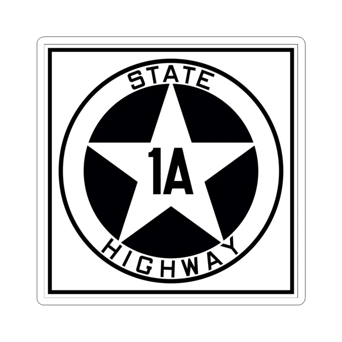 Texas 1A 1917 (Texas) (Road Sign) STICKER Vinyl Kiss-Cut Decal 4 Inch White - The Sticker Space