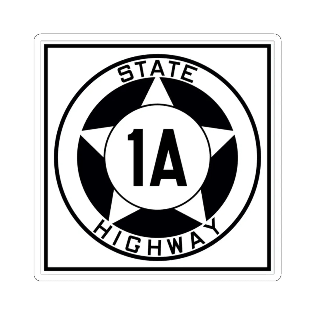 Texas 1A 1935 (Texas) (Road Sign) STICKER Vinyl Kiss-Cut Decal 2 Inch White - The Sticker Space