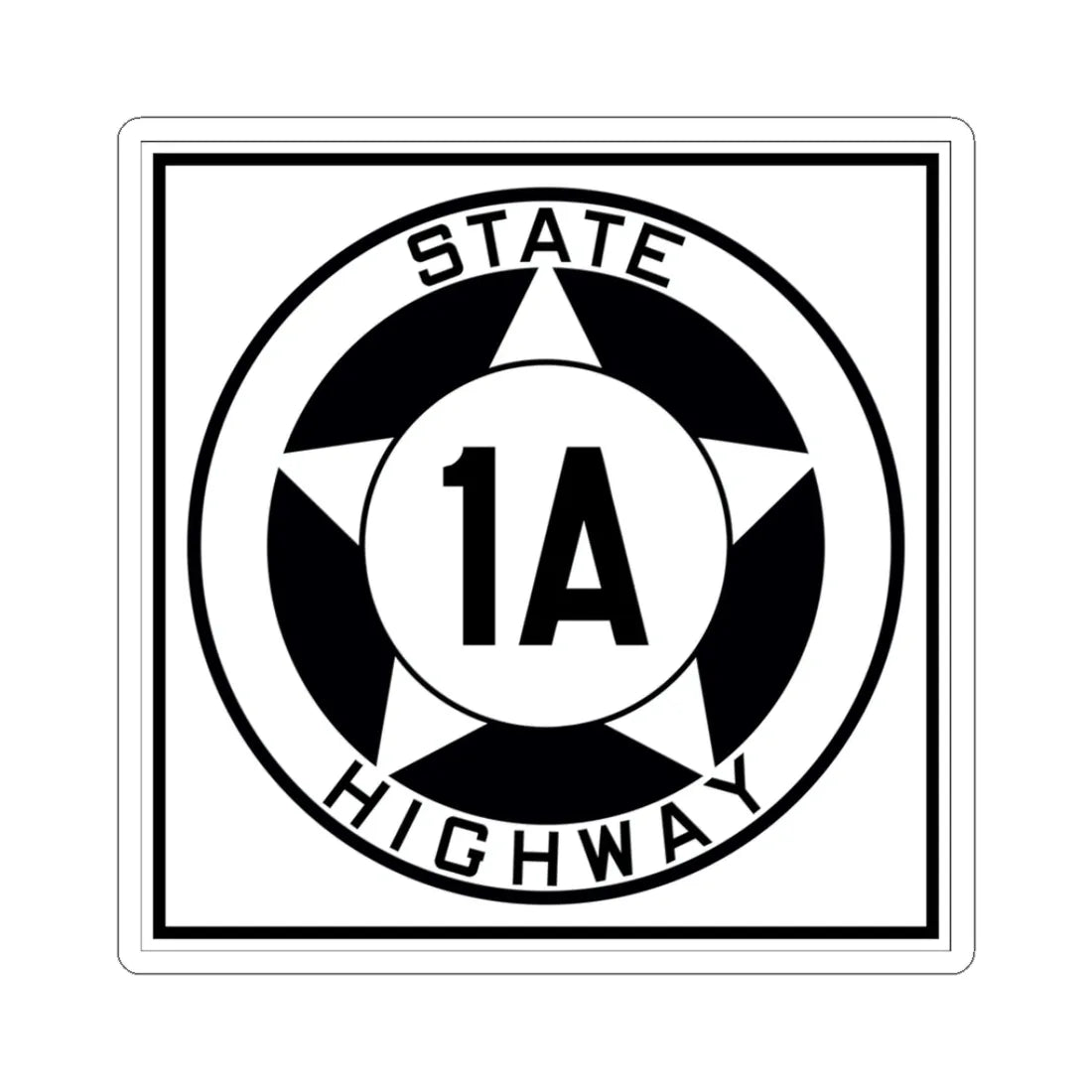 Texas 1A 1935 (Texas) (Road Sign) STICKER Vinyl Kiss-Cut Decal 3 Inch White - The Sticker Space