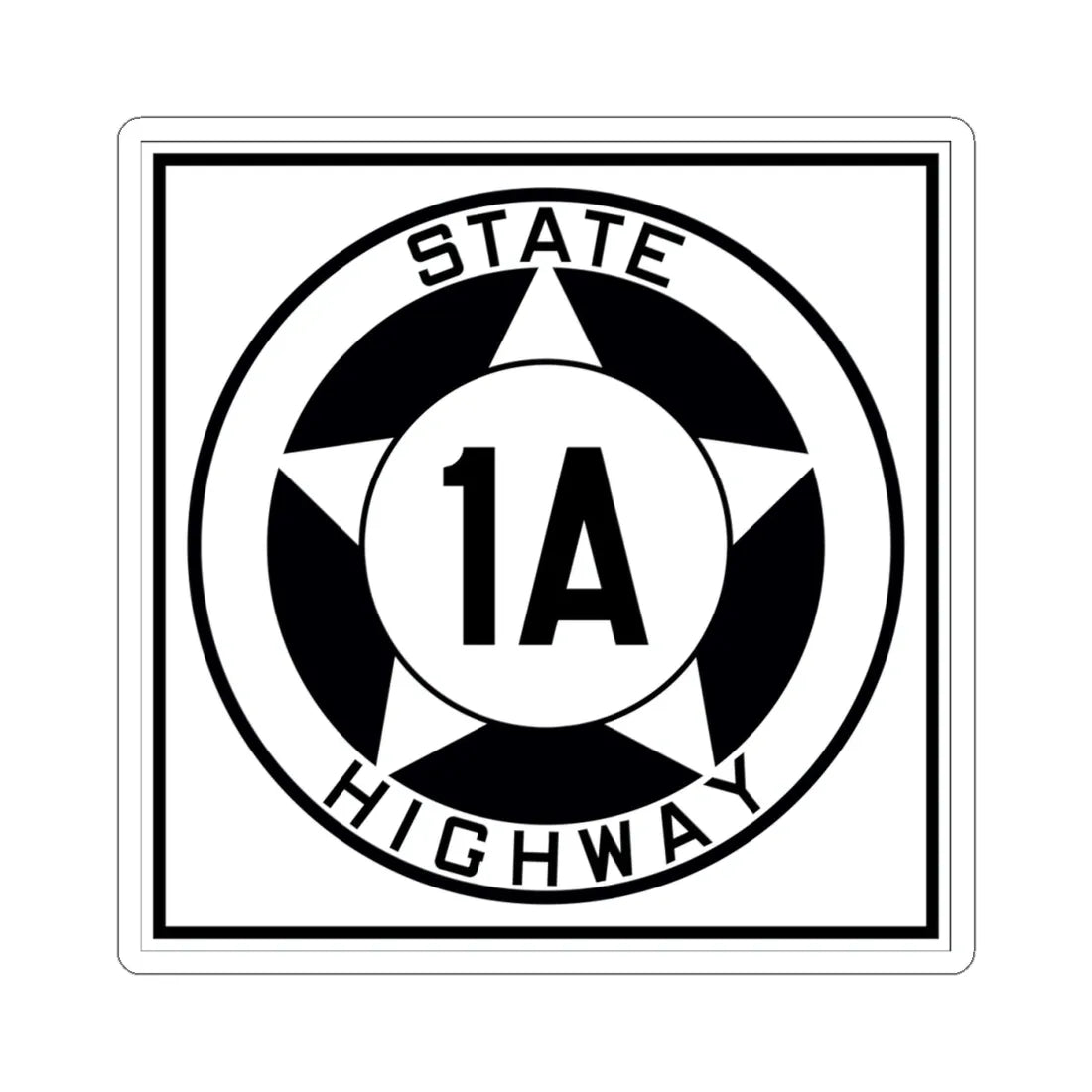 Texas 1A 1935 (Texas) (Road Sign) STICKER Vinyl Kiss-Cut Decal 4 Inch White - The Sticker Space