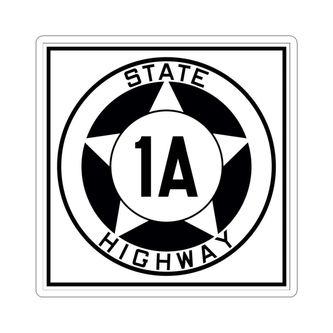 Texas 1A 1935 (Texas) (Road Sign) STICKER Vinyl Kiss-Cut Decal 6 Inch White - The Sticker Space