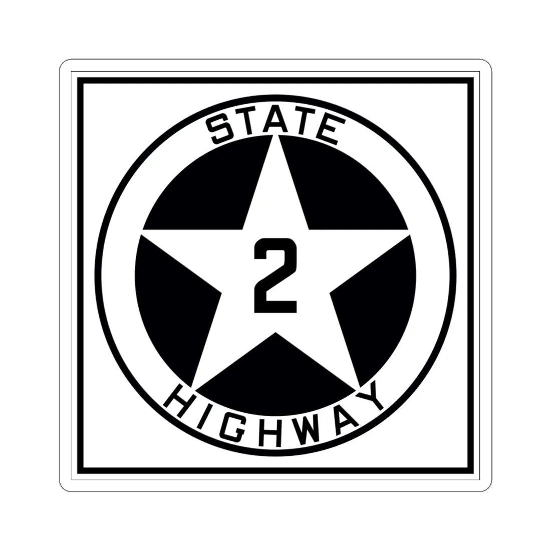 Texas 2 1917 (Texas) (Road Sign) STICKER Vinyl Kiss-Cut Decal 6 Inch White - The Sticker Space