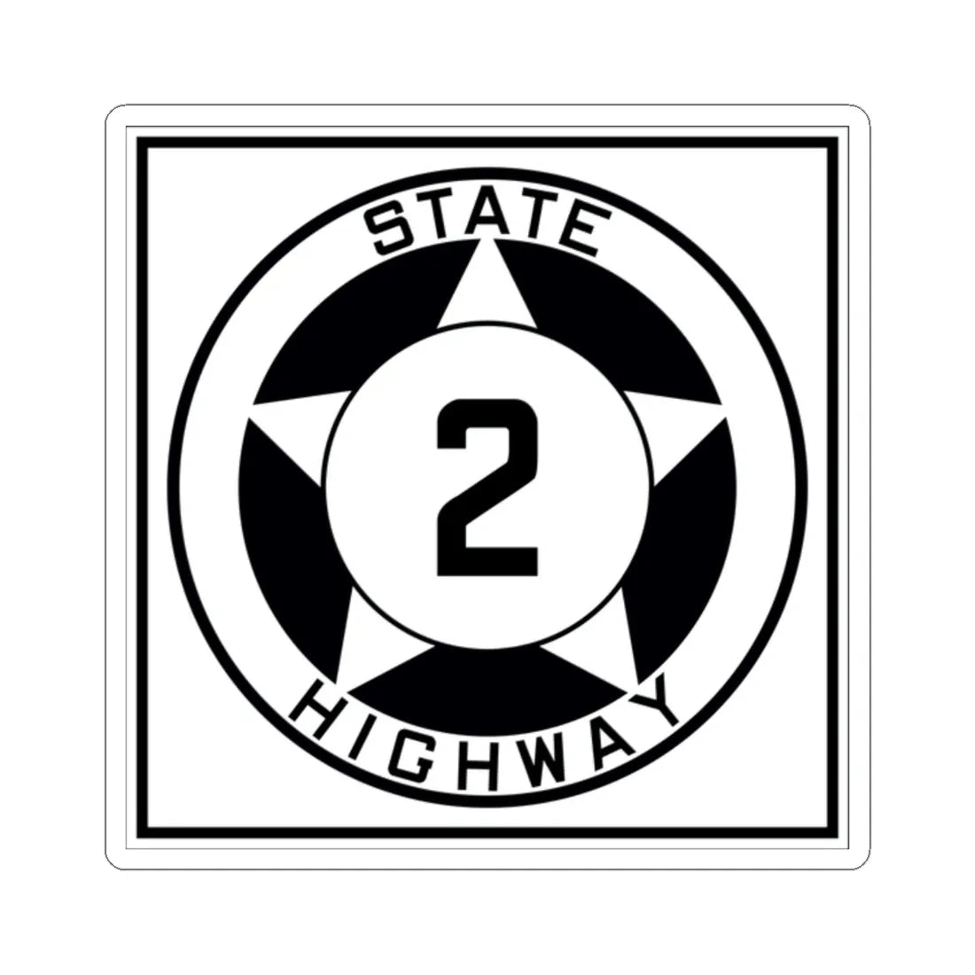 Texas 2 1935 (Texas) (Road Sign) STICKER Vinyl Kiss-Cut Decal 2 Inch White - The Sticker Space
