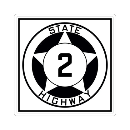 Texas 2 1935 (Texas) (Road Sign) STICKER Vinyl Kiss-Cut Decal 2 Inch White - The Sticker Space