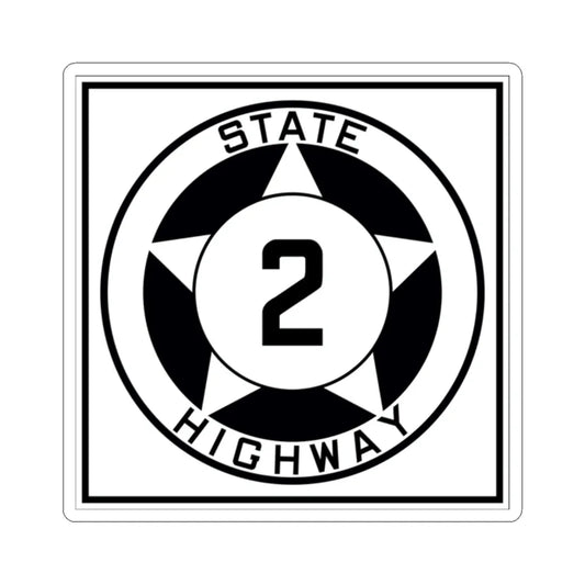 Texas 2 1935 (Texas) (Road Sign) STICKER Vinyl Kiss-Cut Decal 2 Inch White - The Sticker Space