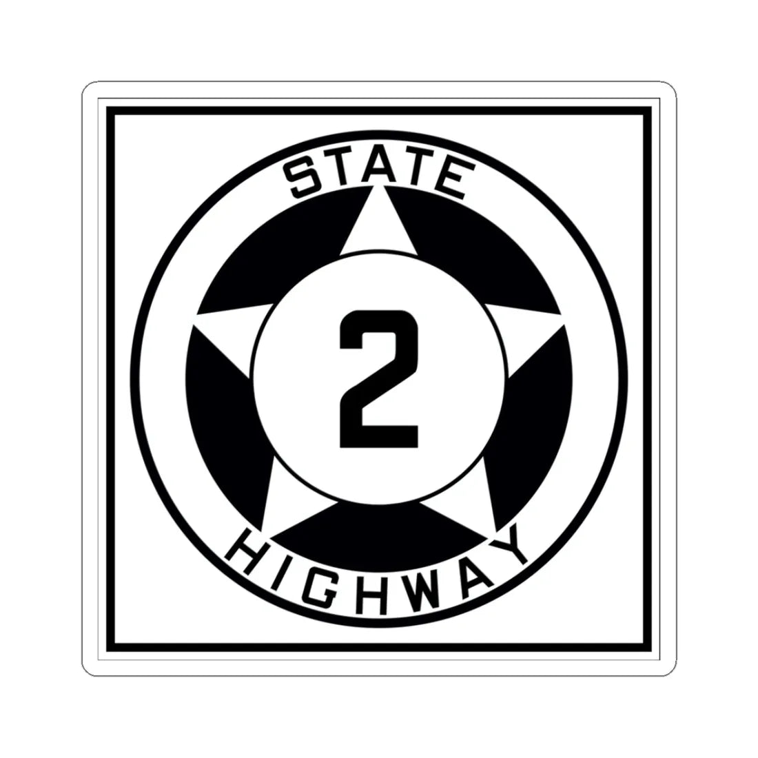 Texas 2 1935 (Texas) (Road Sign) STICKER Vinyl Kiss-Cut Decal 3 Inch White - The Sticker Space