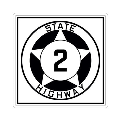 Texas 2 1935 (Texas) (Road Sign) STICKER Vinyl Kiss-Cut Decal 3 Inch White - The Sticker Space