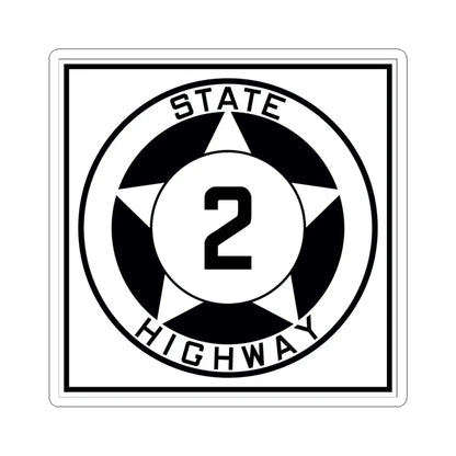 Texas 2 1935 (Texas) (Road Sign) STICKER Vinyl Kiss-Cut Decal 4 Inch White - The Sticker Space