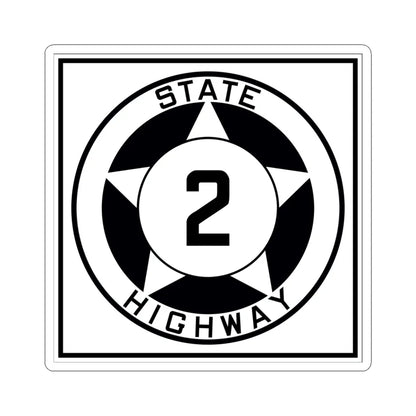 Texas 2 1935 (Texas) (Road Sign) STICKER Vinyl Kiss-Cut Decal 6 Inch White - The Sticker Space