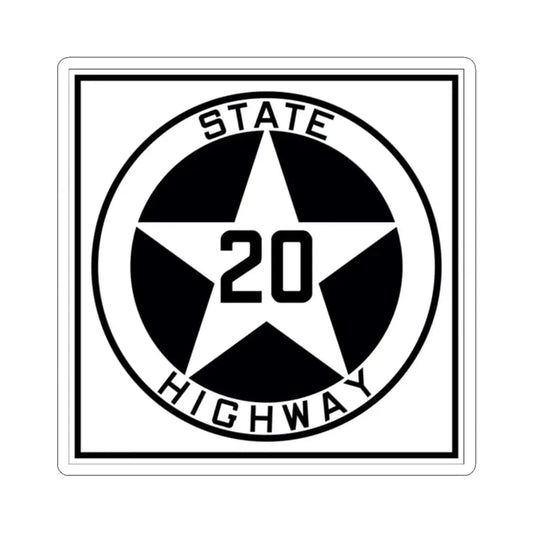 Texas 20 1917 (Texas) (Road Sign) STICKER Vinyl Kiss-Cut Decal 2 Inch White - The Sticker Space