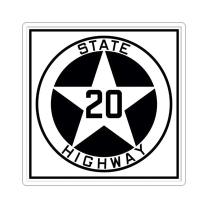 Texas 20 1917 (Texas) (Road Sign) STICKER Vinyl Kiss-Cut Decal 3 Inch White - The Sticker Space