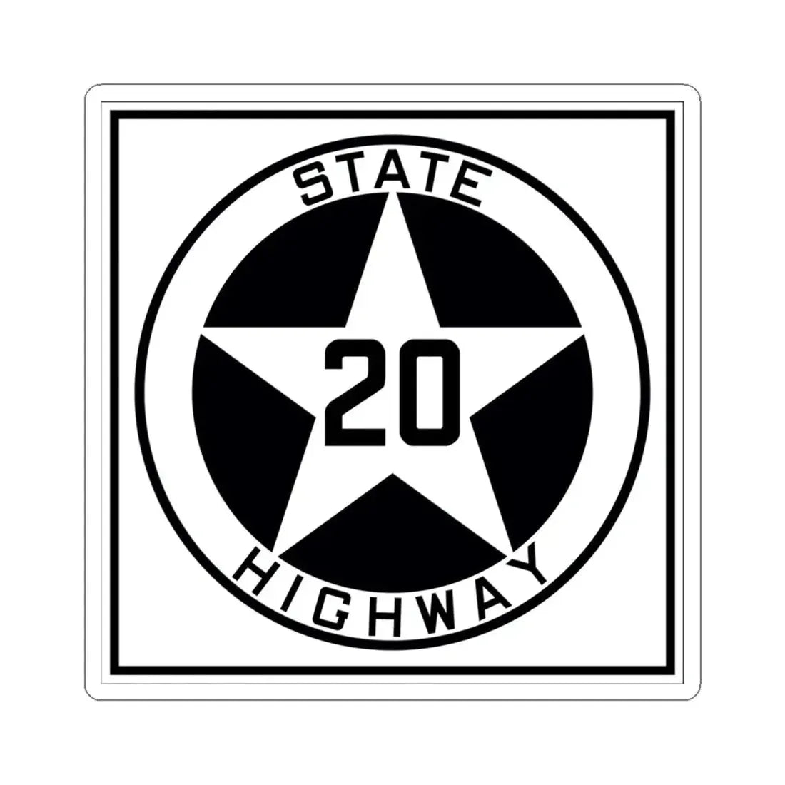 Texas 20 1917 (Texas) (Road Sign) STICKER Vinyl Kiss-Cut Decal 4 Inch White - The Sticker Space