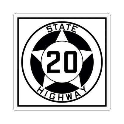 Texas 20 1935 (Texas) (Road Sign) STICKER Vinyl Kiss-Cut Decal 2 Inch White - The Sticker Space