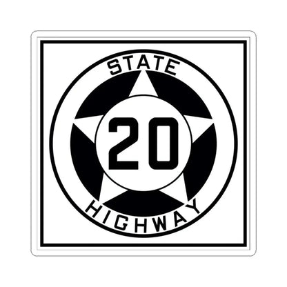 Texas 20 1935 (Texas) (Road Sign) STICKER Vinyl Kiss-Cut Decal 3 Inch White - The Sticker Space