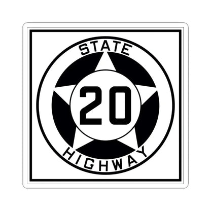 Texas 20 1935 (Texas) (Road Sign) STICKER Vinyl Kiss-Cut Decal 4 Inch White - The Sticker Space