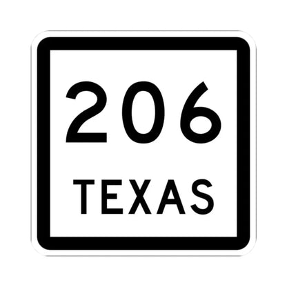 Texas 206 (Texas) (Road Sign) STICKER Vinyl Kiss-Cut Decal 2 Inch White - The Sticker Space