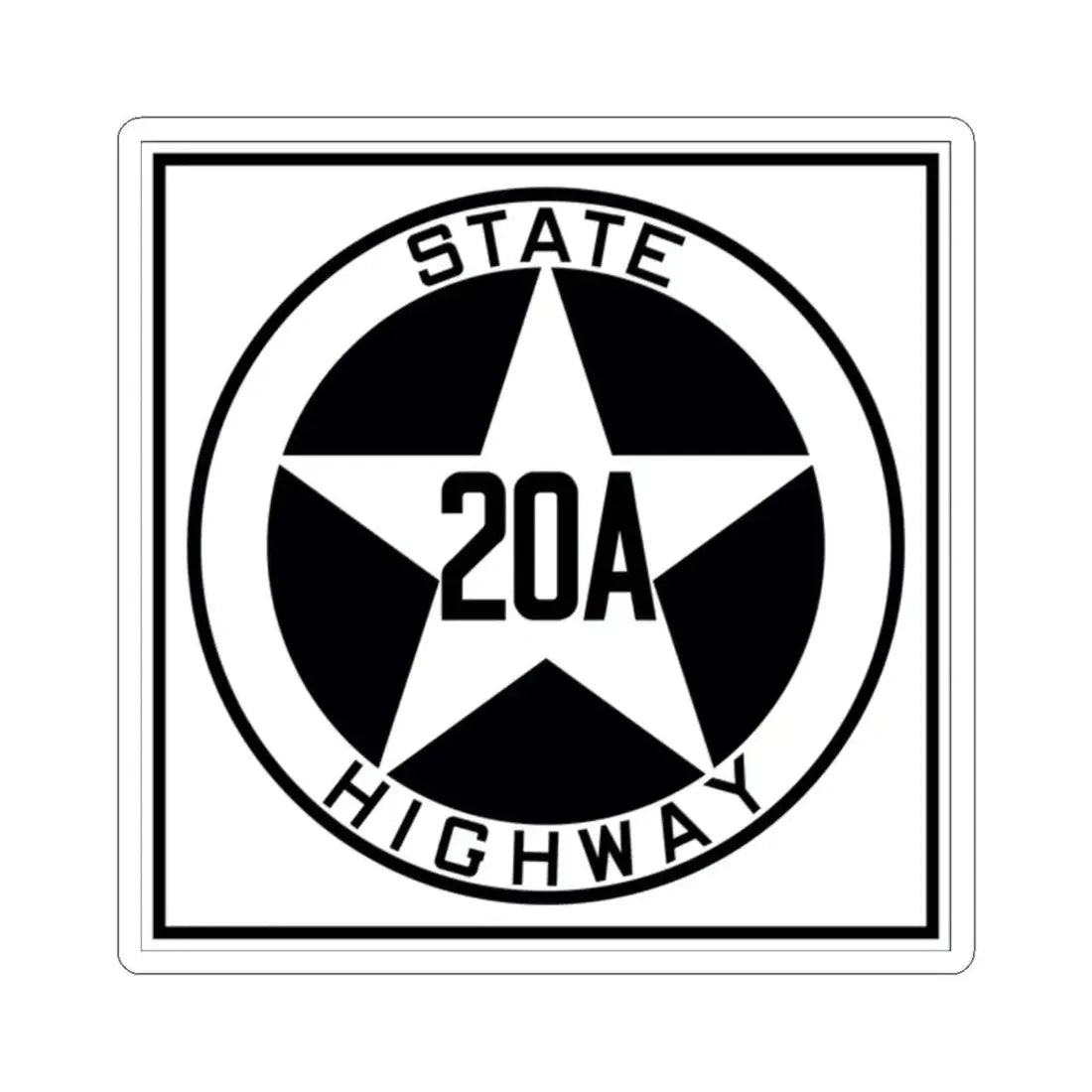 Texas 20A 1917 (Texas) (Road Sign) STICKER Vinyl Kiss-Cut Decal 2 Inch White - The Sticker Space