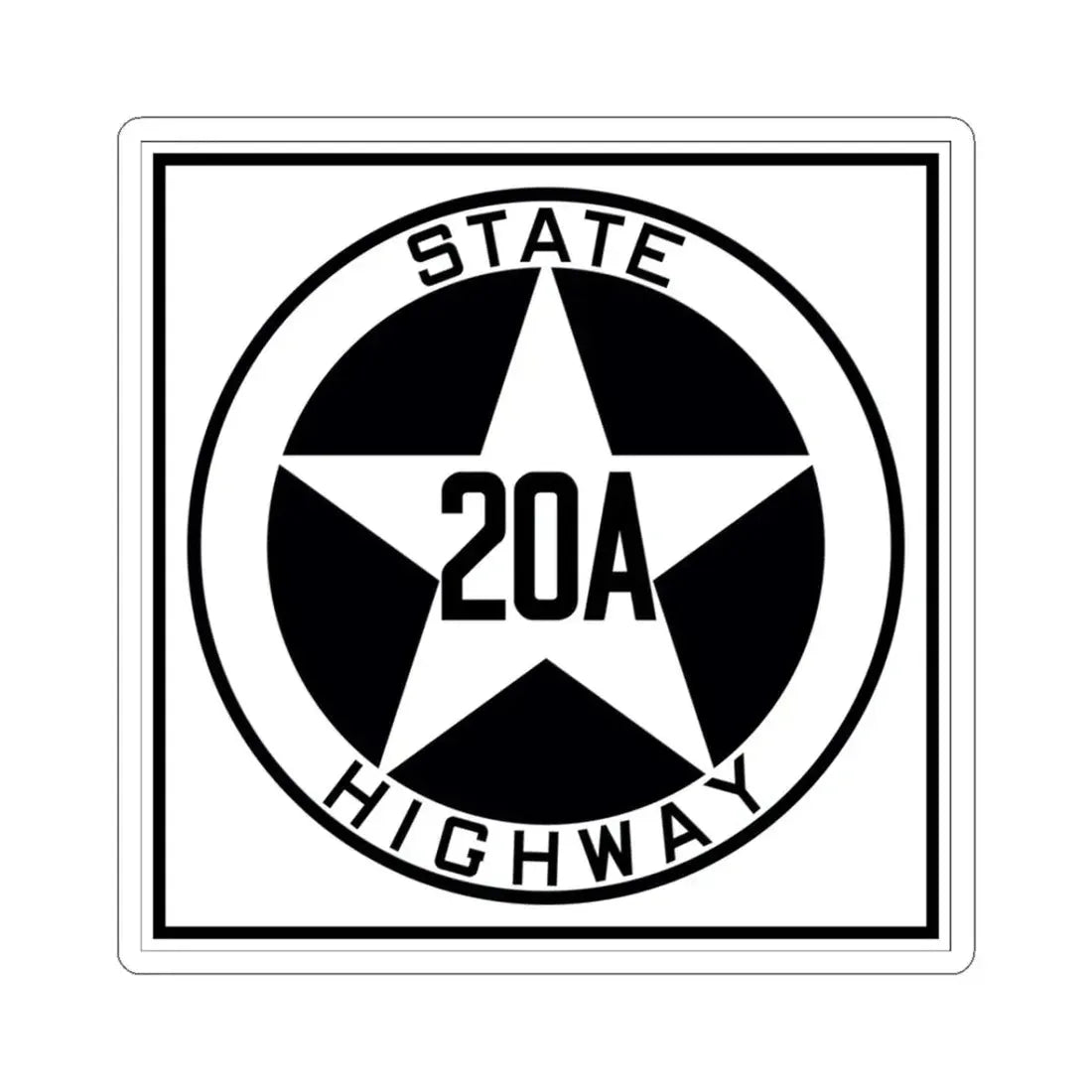Texas 20A 1917 (Texas) (Road Sign) STICKER Vinyl Kiss-Cut Decal 3 Inch White - The Sticker Space