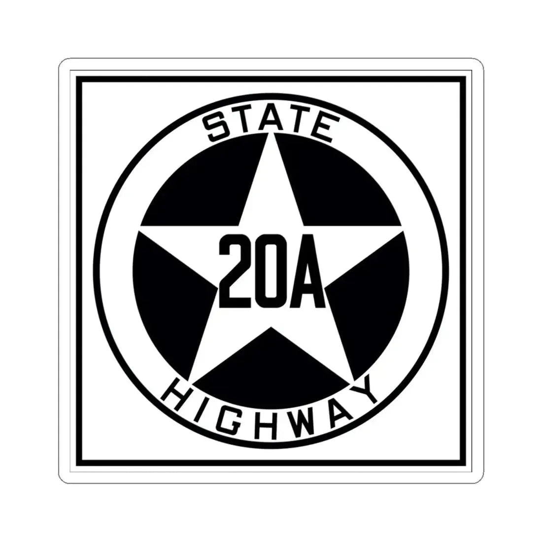 Texas 20A 1917 (Texas) (Road Sign) STICKER Vinyl Kiss-Cut Decal 4 Inch White - The Sticker Space